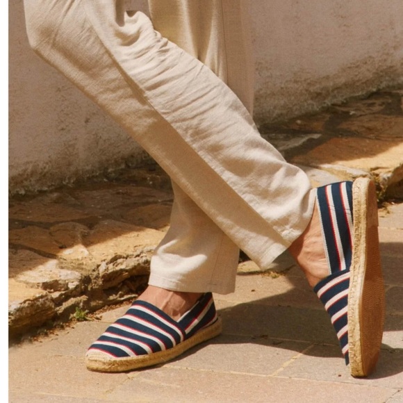 Soludos Stripe Original Dali Navy Striped Shoes Men Size 8 - Picture 1 of 6